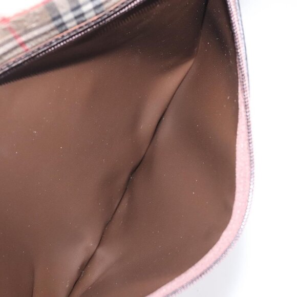 Burberrys Nova Check Clutch Bag Canvas Beige Brown Auth 114735 - Picture 10 of 12
